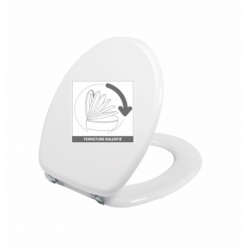 ABATTANT CASUAL LINE BLANC CHARNIERES INOX
