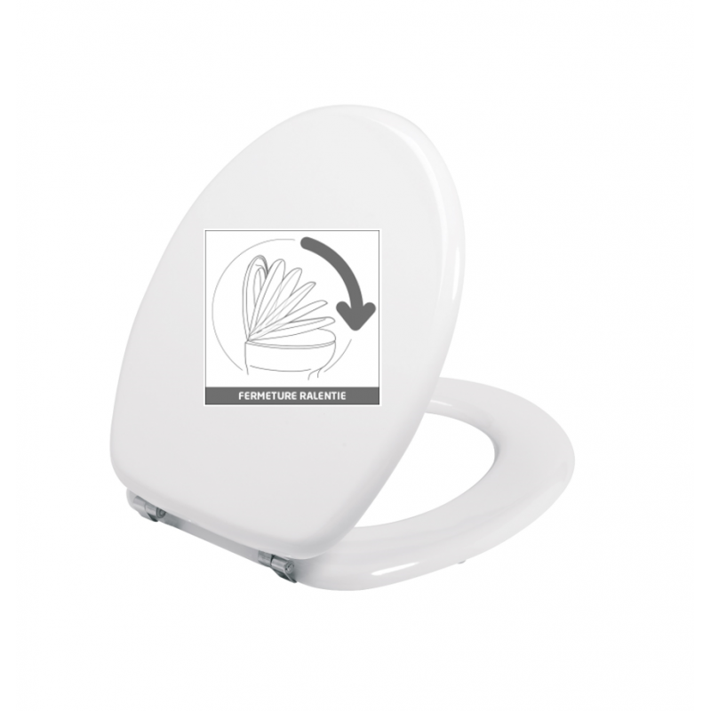 ABATTANT CASUAL LINE BLANC CHARNIERES INOX