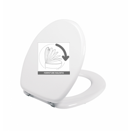 ABATTANT CASUAL LINE BLANC CHARNIERES INOX