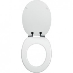 ABATTANT CASUAL LINE BLANC CHARNIERES INOX