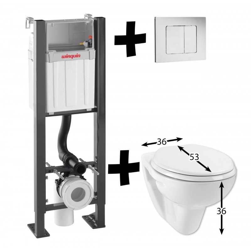 WC SUSPENDU BATI SMART ROCK PACK COMPLET