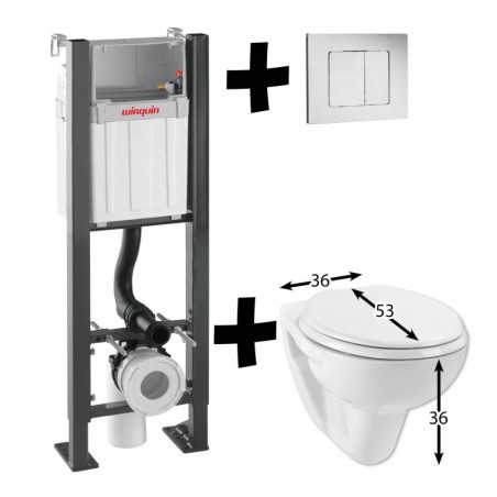WC SUSPENDU BATI SMART ROCK PACK COMPLET