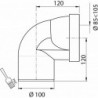 PIPE COURTE COUDEE MALE Ø100 MM A COLLER + JOINT