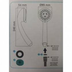 DOUCHETTE TAMARI 2 CHROME 2 JETS