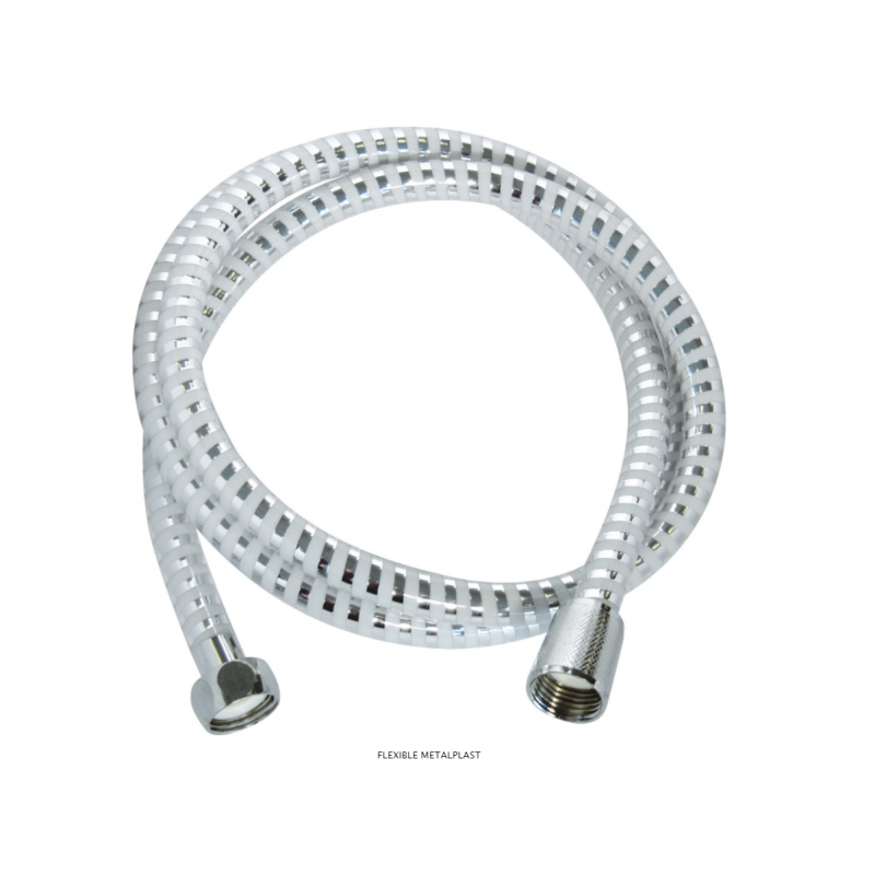 FLEXIBLE DOUCHE METAL PLASTIQUE BLANC 1,50M