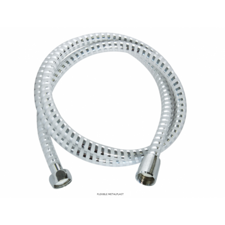 FLEXIBLE DOUCHE METAL PLASTIQUE BLANC 1,50M