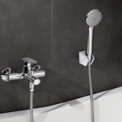 SUPPORT DOUCHETTE MURAL FIXE CHROME