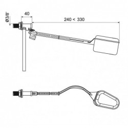ROBINET FLOTTEUR LATERALE F12 EMBOUT M3/8 (12/17)