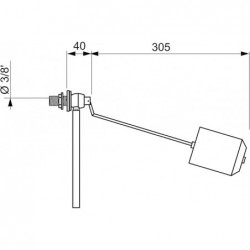 ROBINET FLOTTEUR LATERALE F2 A LEVIER M3/8 (12/17)