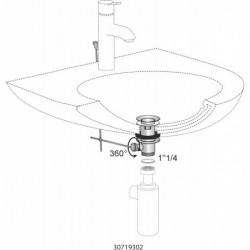 BONDE LAVABO / BIDET A FERMETURE AVEC TIRETTE