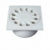 BONDE SOL BLANCHE 15X15CM SORTIE VERTICALE Ø 50MM