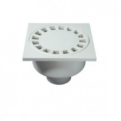 BONDE SOL BLANCHE 20X20CM SORTIE VERTICALE Ø 80MM