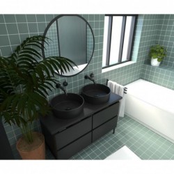 BONDE LAVABO CLIC-CLAC AVEC TROP PLEIN NOIR