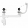 VIDAGE EVIER 2 BACS INOX Ø40MM+BOUCHON+TROP PLEIN