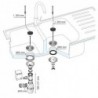 VIDAGE EVIER 2 BACS INOX Ø40MM+BOUCHON+TROP PLEIN