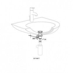 BONDE LAVABO / BIDET A FERMETURE SANS TIRETTE