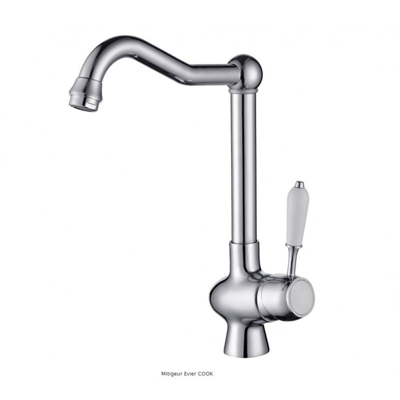 MITIGEUR EVIER COOK CHROME LIVRÉ COMPLET
