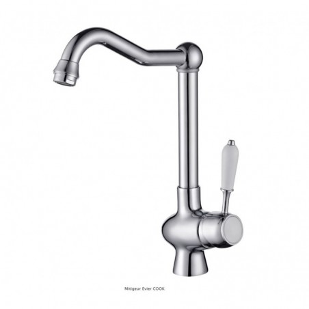 MITIGEUR EVIER COOK CHROME LIVRÉ COMPLET