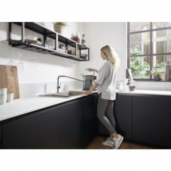 MITIGEUR EVIER CARRE CHROME + DOUCHETTE 1 JET