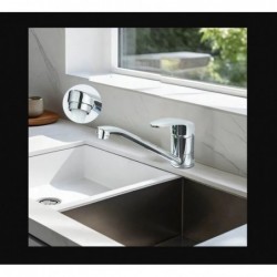 MITIGEUR EVIER SUN CHROME LIVRÉ COMPLET