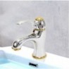 MITIGEUR LAVABO GLENAN CHROMÉ/DORÉ LIVRÉ COMPLET