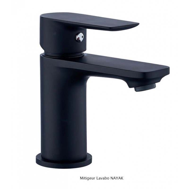 MITIGEUR LAVABO NAYAK NOIR LIVRÉ COMPLET