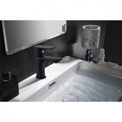 MITIGEUR LAVABO NAYAK NOIR LIVRÉ COMPLET