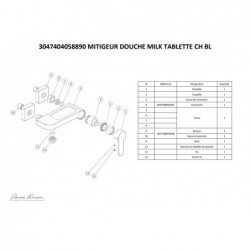 MITIGEUR DOUCHE MILK TABLETTE CHROME COMPLET