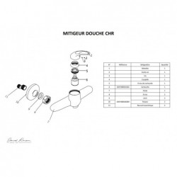 MITIGEUR DOUCHE JOKER CHROME LIVRÉ COMPLET
