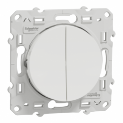 DOUBLE BOUTON POUSSOIR BLANC A ENCASTRER