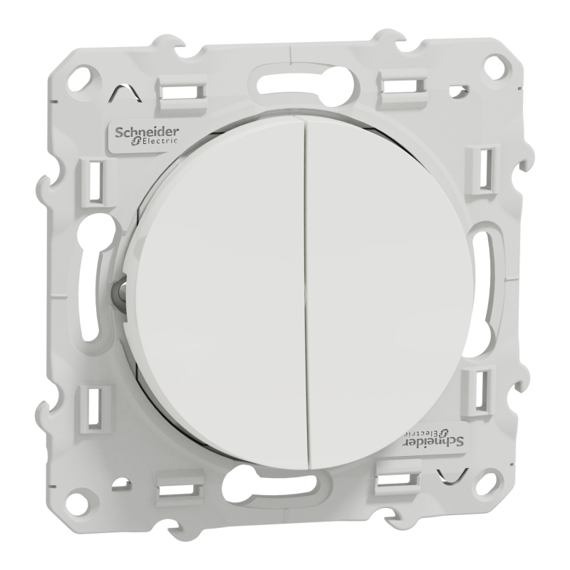 DOUBLE BOUTON POUSSOIR BLANC A ENCASTRER