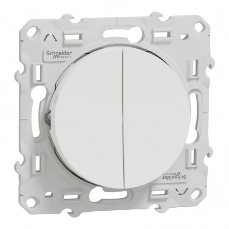 DOUBLE BOUTON POUSSOIR BLANC A ENCASTRER