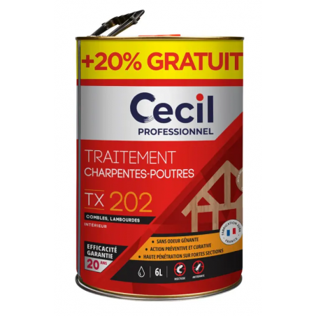 TRAITEMENT CHARPENTES TX202 5L+20%   6 LITRES
