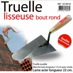 TRUELLE ITALIENNE RONDE 220MM MANCHE BOIS 469