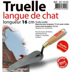 TRUELLE LANGUE CHAT 160MM MANCHE BOIS 490
