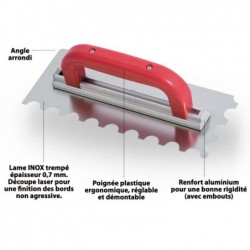 PLATOIR A COLLE INOX DENTS EN DEMI LUNE