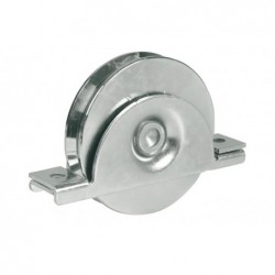 ROUE GORGE EN V PORTAIL Ø 120MM+SUPPORT INTERIEUR