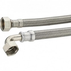 FLEXIBLE INOX FEMELLE / FEMELLE COUDE 1/2" 100CM