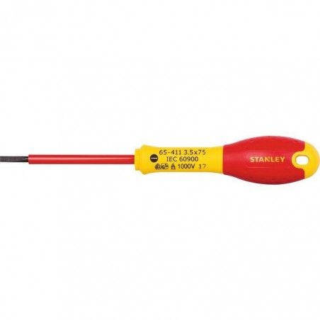 TOURNEVIS 1000V ISOLE PLAT 3.5X75MM STANLEY