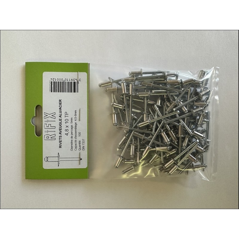 RIVET AVEUGLE 4,8 X 10 /100 PCS