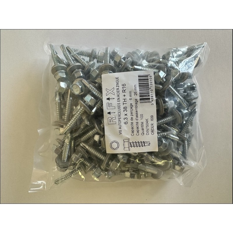 VIS AUTOPERCEUSE 6,3 X 38 /100 PCS