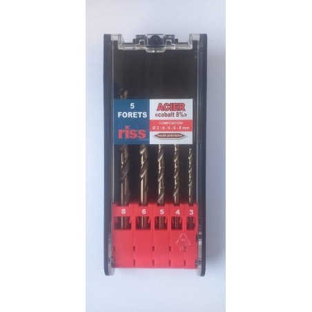 COFFRET 5 FORETS COBALT 8% Ø 3 A 8 MM