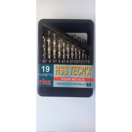 COFFRET 19 FORETS HSS M2 TECN'X Ø 1 A 10 MM