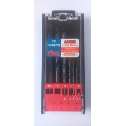 COFFRET 10 FORETS A METAUX HSS Ø 1 A 10 MM