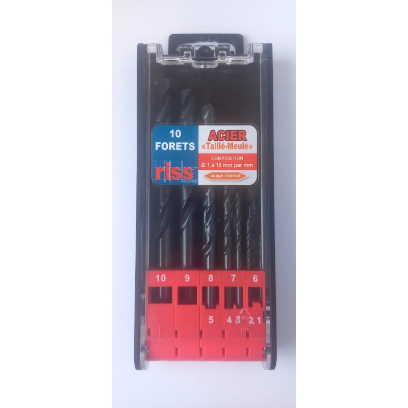 COFFRET 10 FORETS A METAUX HSS Ø 1 A 10 MM