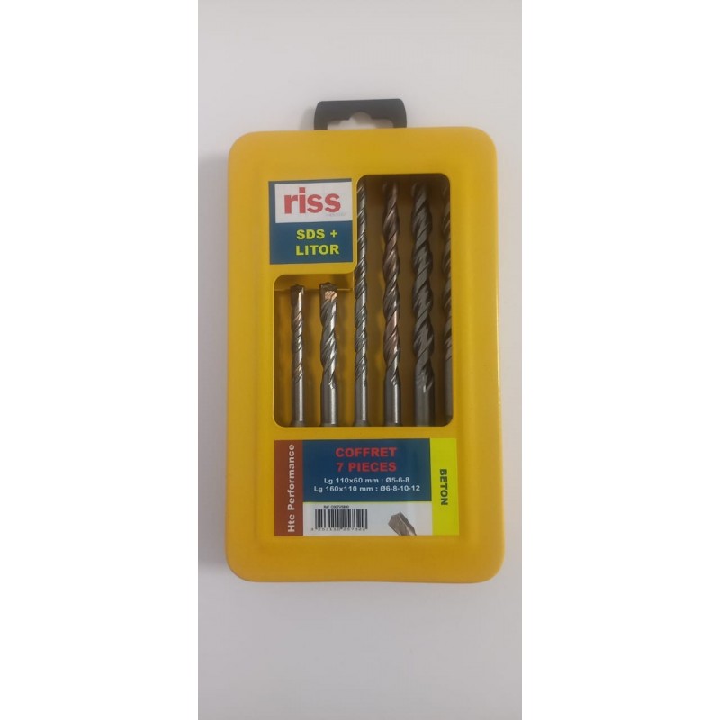 COFFRET 7 FORETS BETON SDS+ LITOR Ø 5 A 12 MM